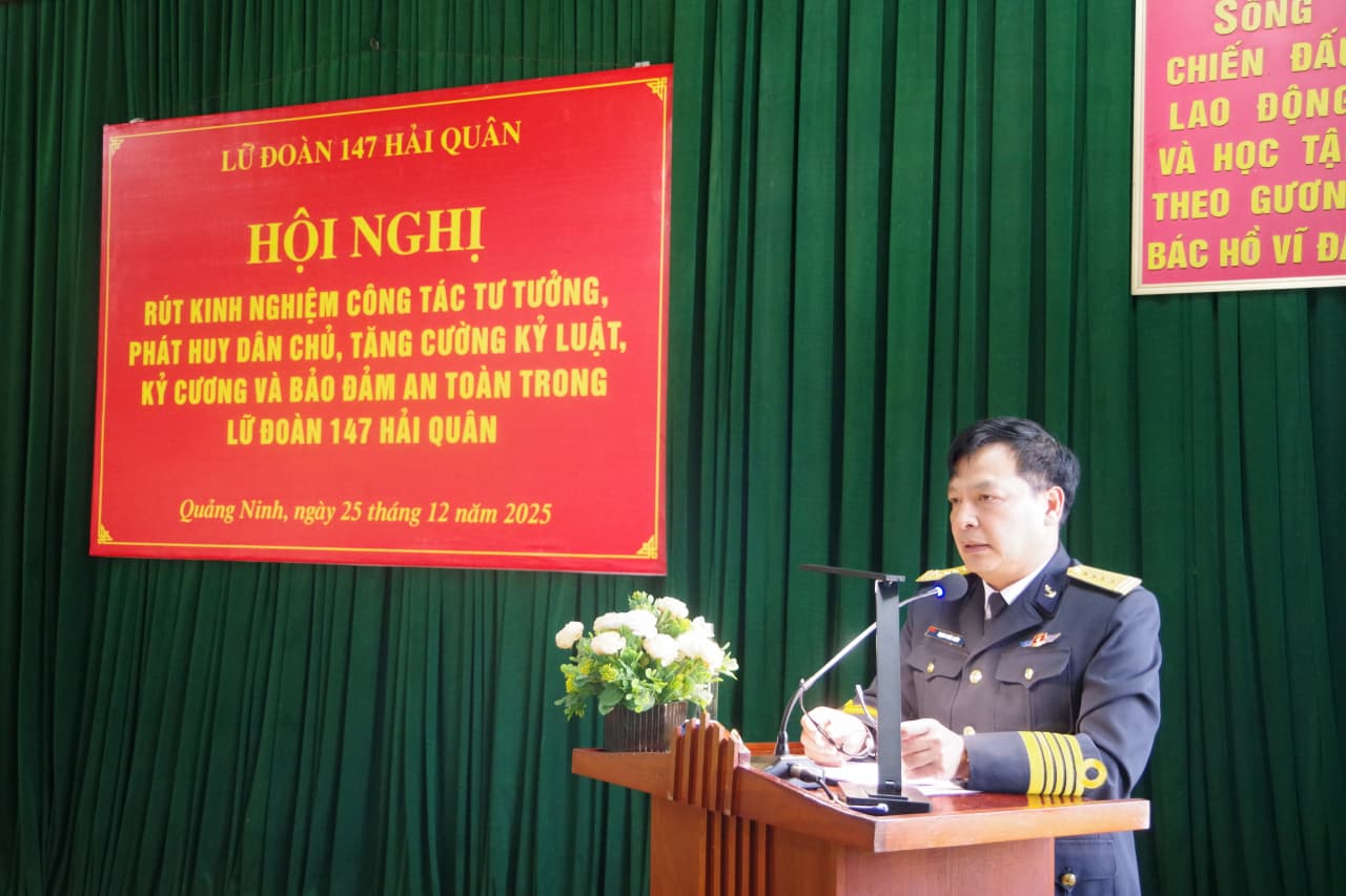 Lữ đoàn 147 rút kinh nghiệm công tác tư tưởng năm 2025