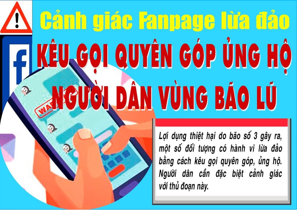 Cảnh báo thủ đoạn lừa đảo kêu gọi ủng hộ người dân vùng bão lũ