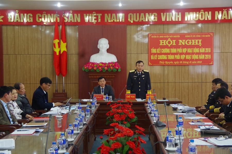 Vùng 1 Hải quân và huyện Thủy Nguyên: Hội nghị tổng kết chương trình phối hợp hoạt động năm 2018