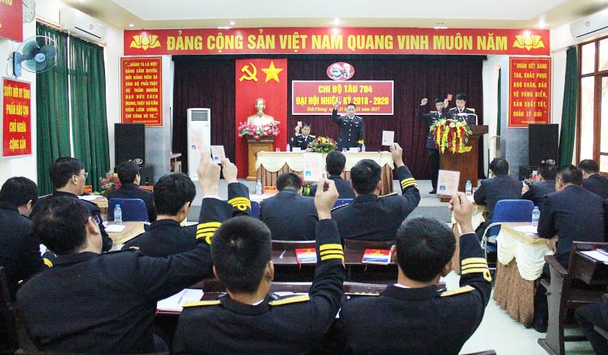 Đại hội chi bộ làm trước của Đảng bộ Công ty 128 Hải quân