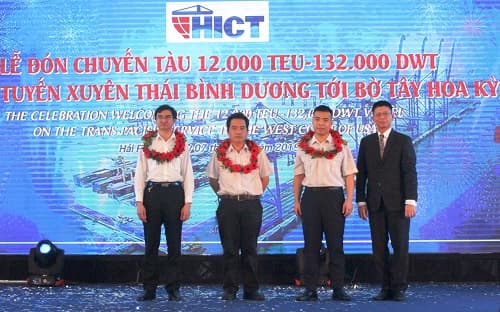 Cảng Container quốc tế Hải Phòng: Đón chuyến tàu 12.000 Teu trên tuyến xuyên Thái Bình Dương tới bờ Tây Hoa Kỳ