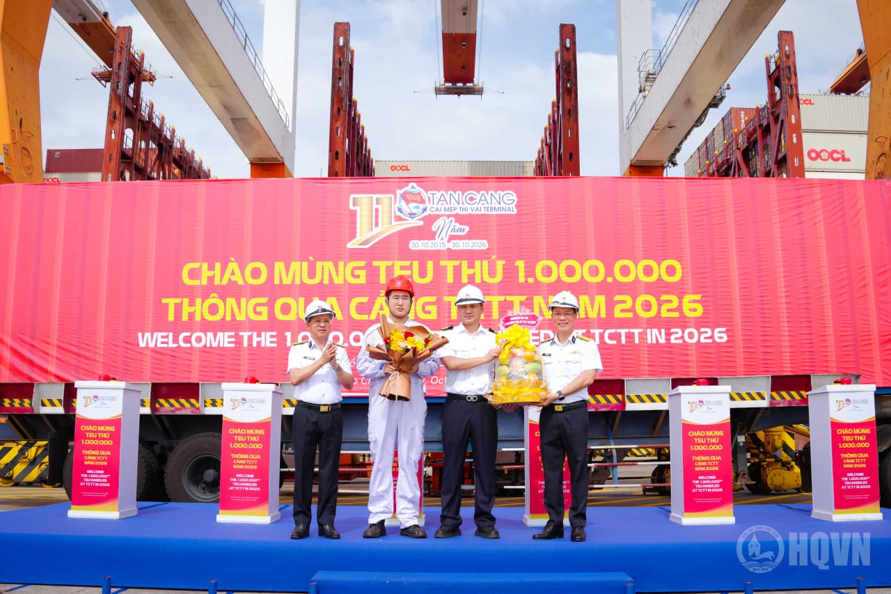Cảng Tân Cảng-Cái Mép Thị Vải ba năm liên tiếp đạt mốc 1 triệu TEU