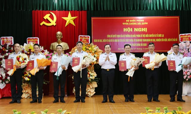 Quân chủng Hải quân: Tổ chức lại Đoàn Đo đạc biên vẽ hải đồ và nghiên cứu biển