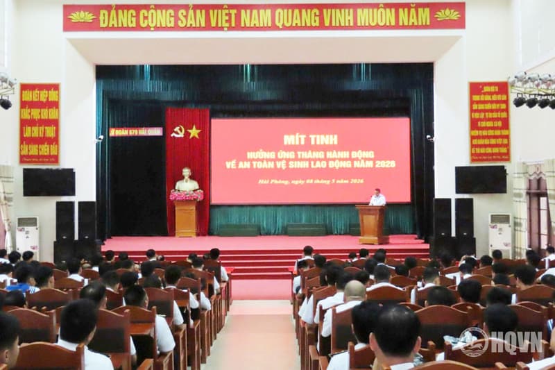 Lữ đoàn 679: Mít tinh hưởng ứng tháng hành động về an toàn, vệ sinh lao động năm 2026