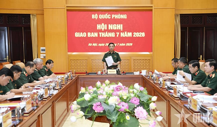 Đại tướng Phan Văn Giang chủ trì Hội nghị giao ban Bộ Quốc phòng tháng 7/2026
