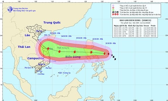 Bão Vamco có khả năng mạnh thêm, Trung Bộ còn mưa rất to