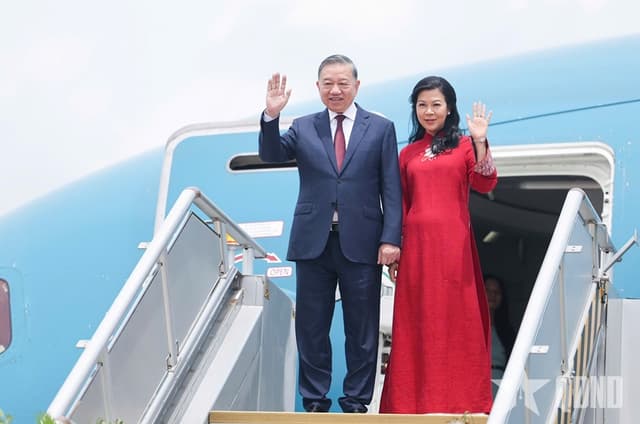 Tổng Bí thư, Chủ tịch nước Tô Lâm và phu nhân đến thủ đô Manila thăm cấp Nhà nước Cộng hòa Philippines