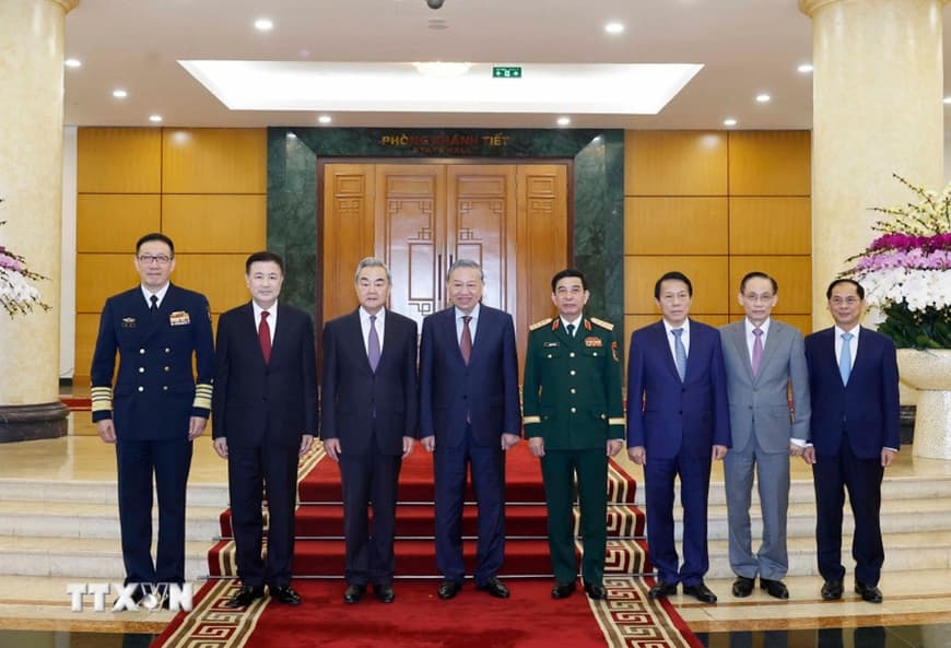 Tổng Bí thư Tô Lâm tiếp Bộ trưởng các Bộ Ngoại giao, Quốc phòng và Công an Trung Quốc