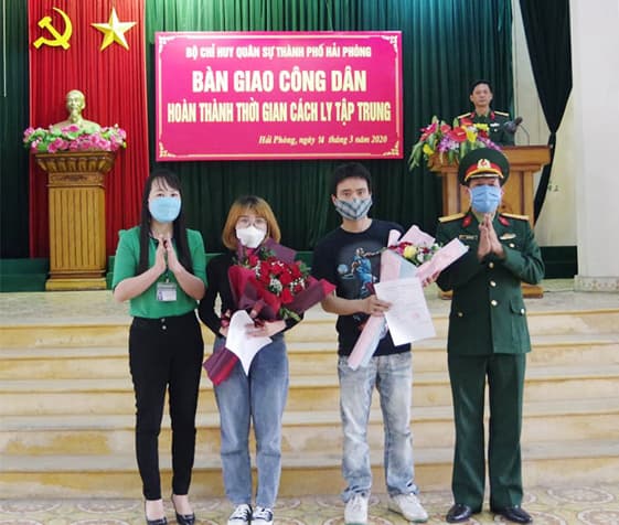 86 công dân hoàn thành thời gian cách ly tập trung tại Trường Quân sự Hải Phòng