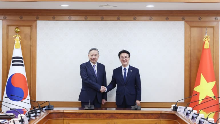 Tổng Bí thư Tô Lâm hội kiến với Thủ tướng Hàn Quốc Kim Min Seok