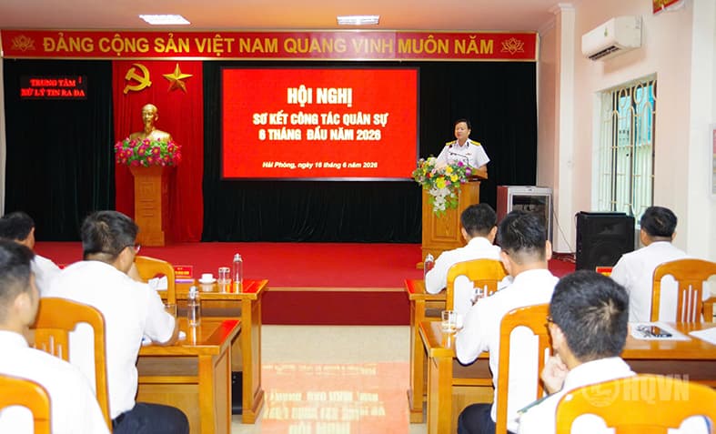 Trung tâm Xử lý tin ra đa sơ kết công tác quân sự 6 tháng đầu năm 2026