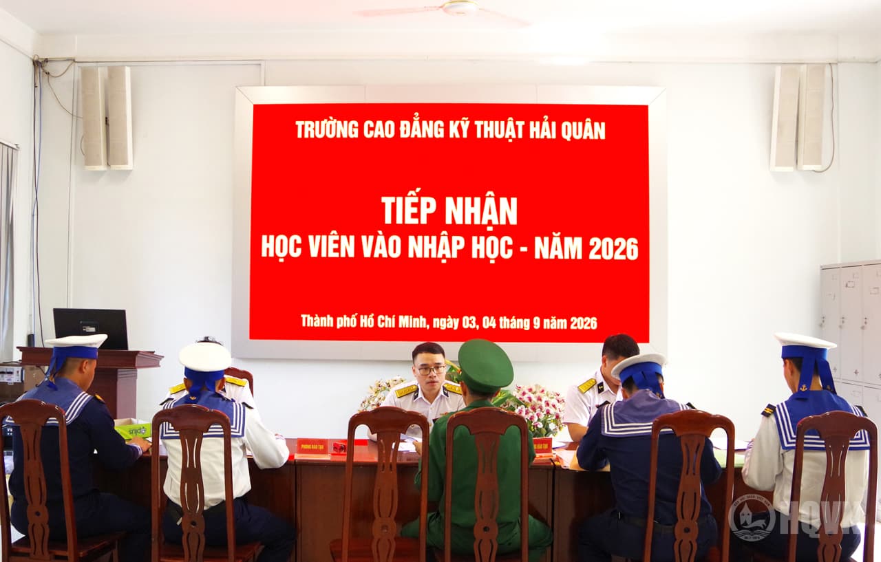 Trường Cao đẳng Kỹ thuật Hải quân tiếp nhận học viên trúng tuyển năm 2026