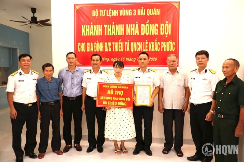 Vùng 3 Hải quân khánh thành, bàn giao nhà đồng đội
