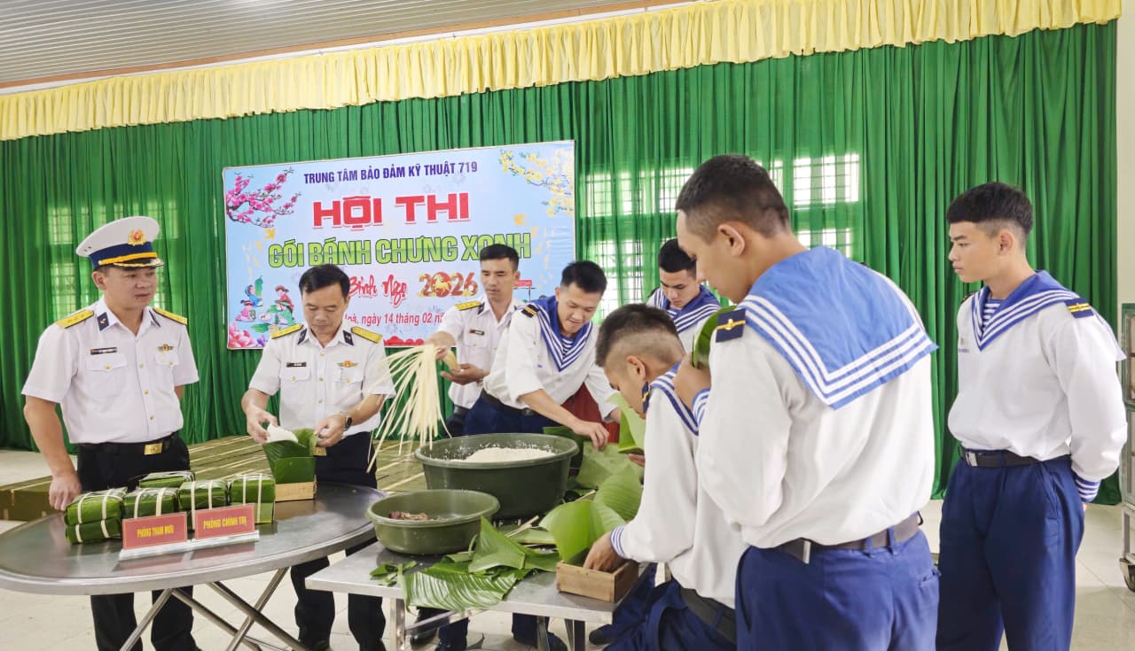 11 đội thi bánh chưng xanh của Trung tâm Bảo đảm kỹ thuật 719