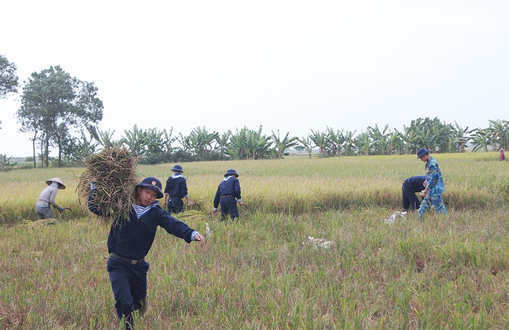 Các đơn vị Hải quân tiếp tục giúp dân phòng chống bão