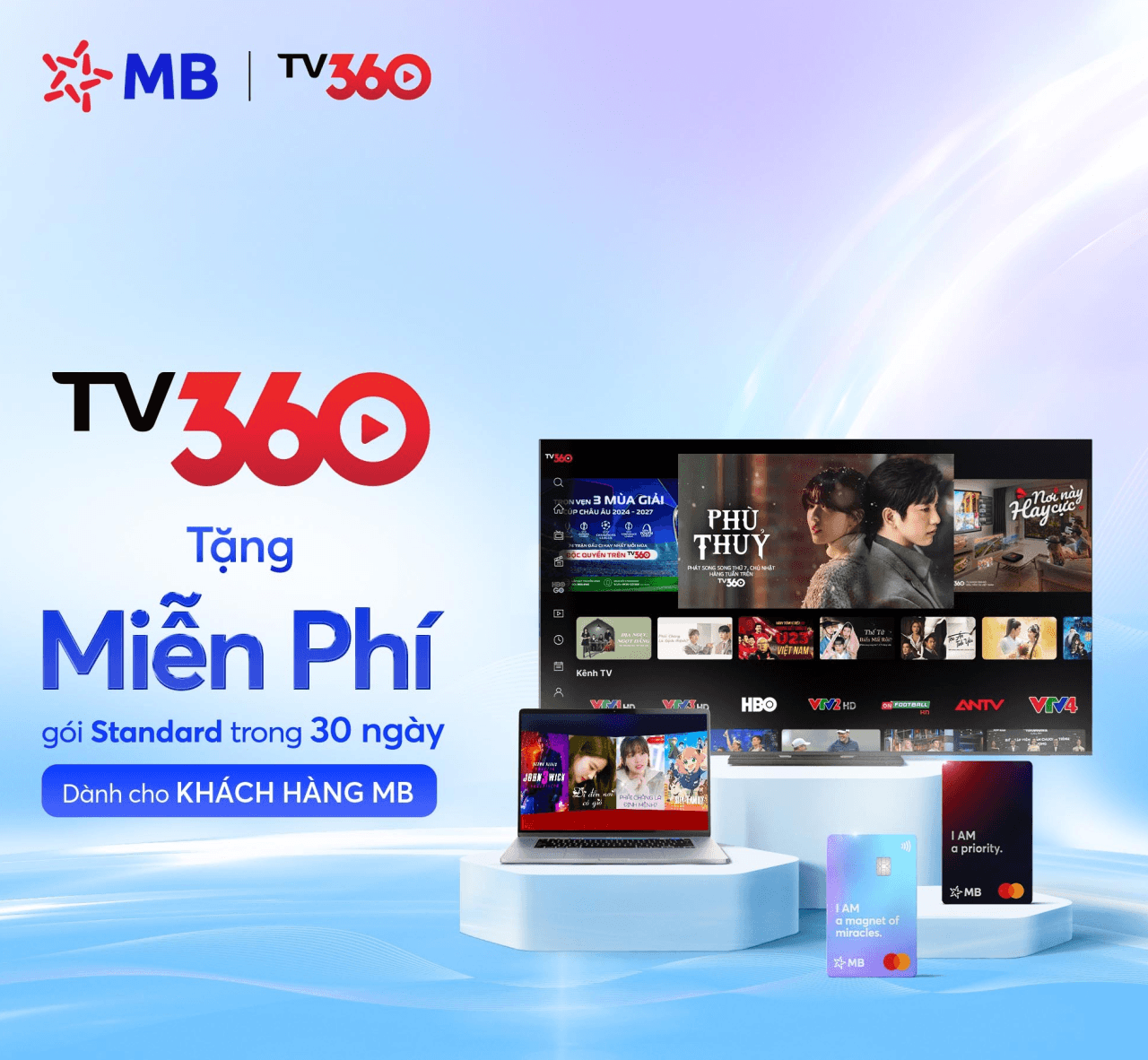 Kích hoạt thẻ Mastercard - Nhận miễn phí 30 ngày sử dụng dịch vụ TV360
