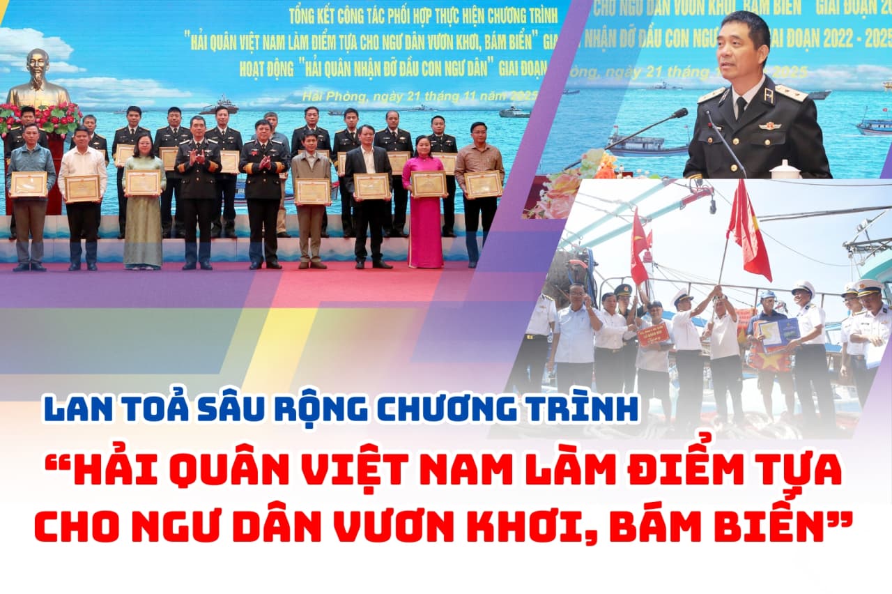 Lan toả sâu rộng Chương trình “Hải quân Việt Nam làm điểm tựa cho ngư dân vươn khơi, bám biển”