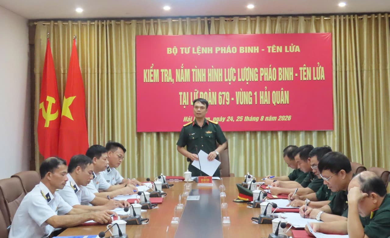 Bộ Tư lệnh Pháo binh - Tên lửa kiểm tra tại Lữ đoàn 679