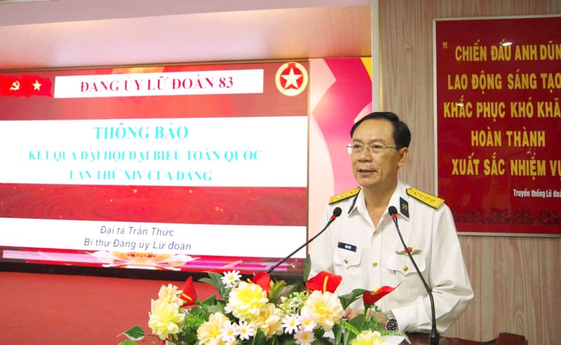 Đảng ủy Lữ đoàn 83 thông báo nhanh kết quả Đại hội XIV của Đảng