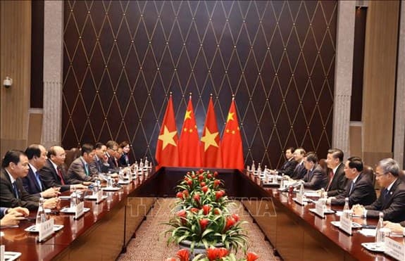 Thủ tướng Nguyễn Xuân Phúc hội kiến Tổng Bí thư, Chủ tịch nước Trung Quốc Tập Cận Bình