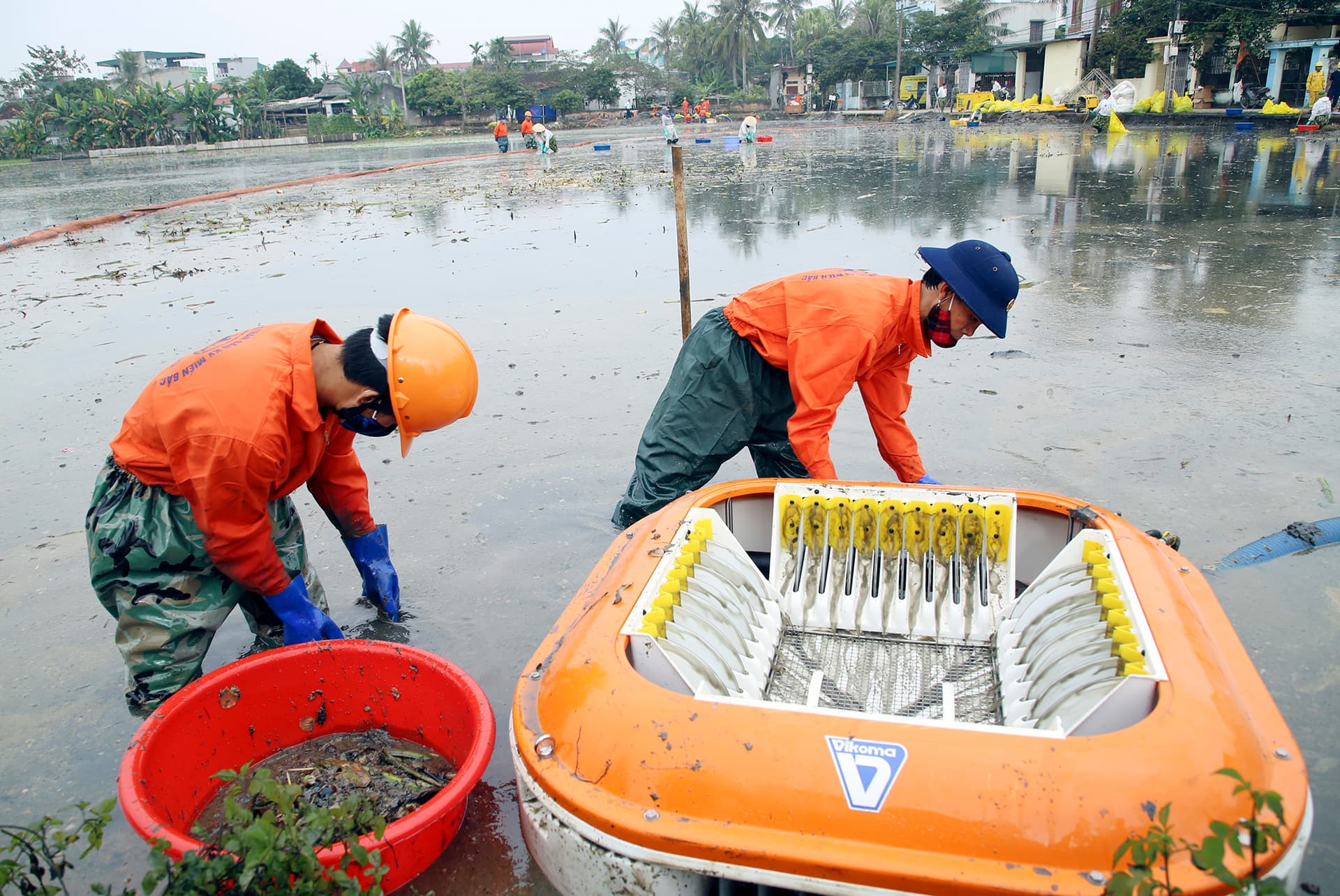 Hải đoàn 128 Hải quân phối hợp khắc phục sự cố tràn dầu
