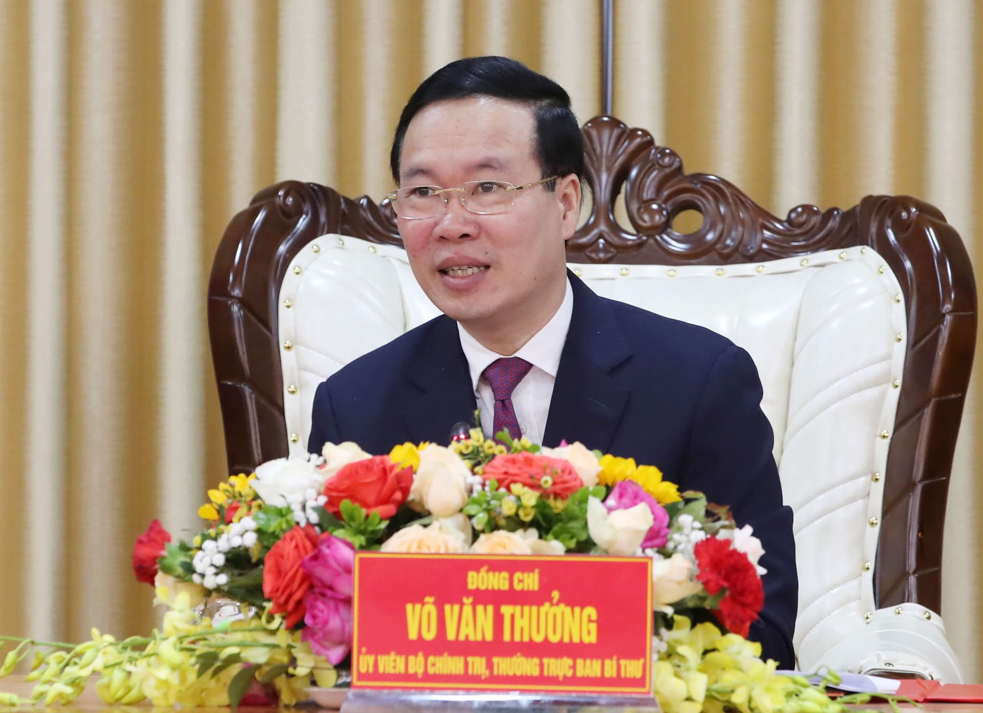 Đồng chí Thường trực Ban Bí thư Võ Văn Thưởng làm việc và chúc Tết Quân chủng Hải quân