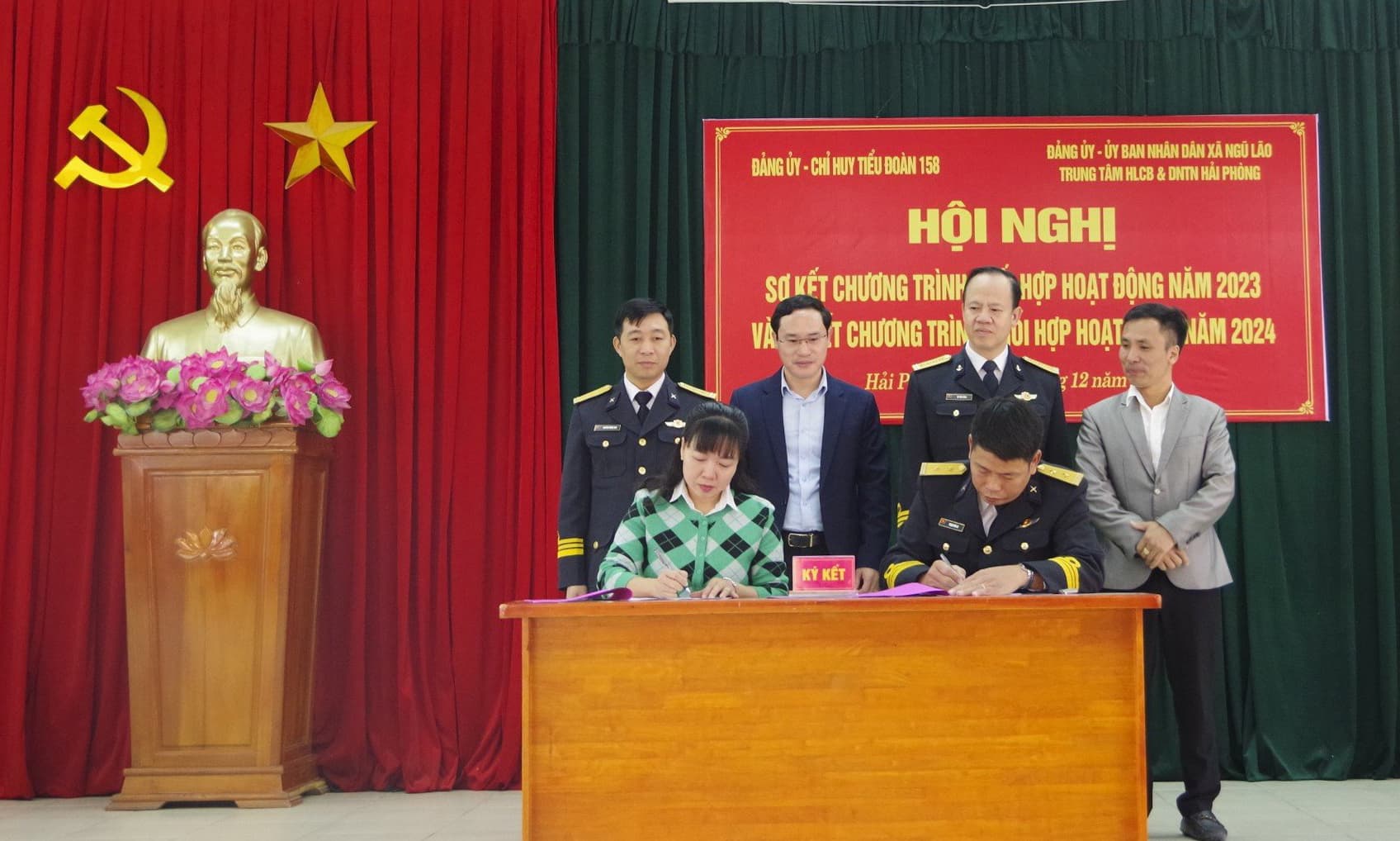 Tiểu đoàn 158 và đơn vị kết nghĩa ký kết chương trình phối hợp hoạt động