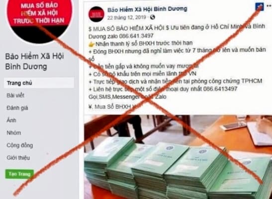 Cảnh báo mua bán sổ BHXH trên mạng xã hội