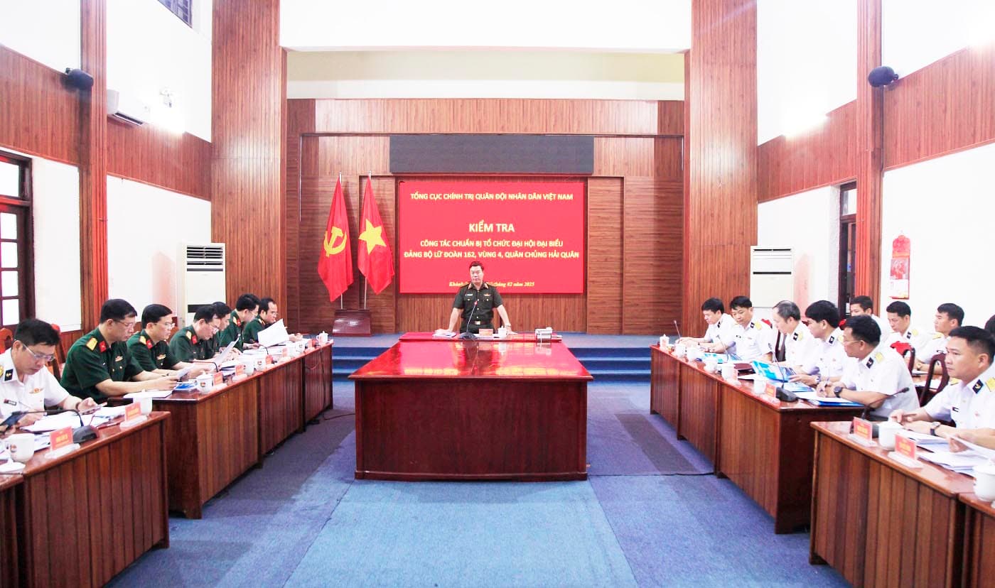 Tổng cục Chính trị kiểm tra công tác chuẩn bị đại hội làm trước tại Lữ đoàn 162