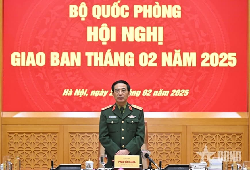 Đại tướng Phan Văn Giang chủ trì Hội nghị giao ban Bộ Quốc phòng tháng 2/2025