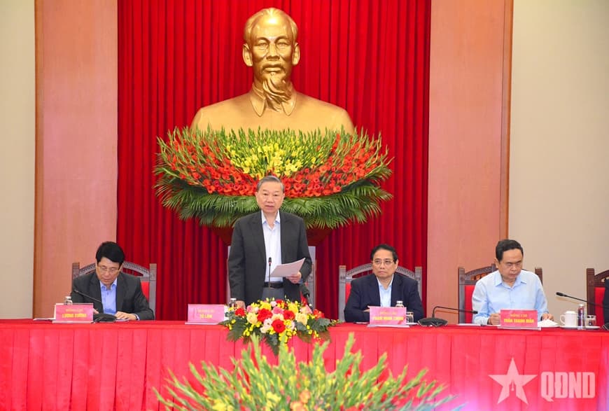 Tổng Bí thư Tô Lâm chủ trì họp Tiểu ban Văn kiện Đại hội XIV của Đảng