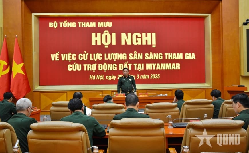 Bộ Quốc phòng tổ chức lực lượng, phương tiện sang hỗ trợ Myanmar khắc phục hậu quả động đất