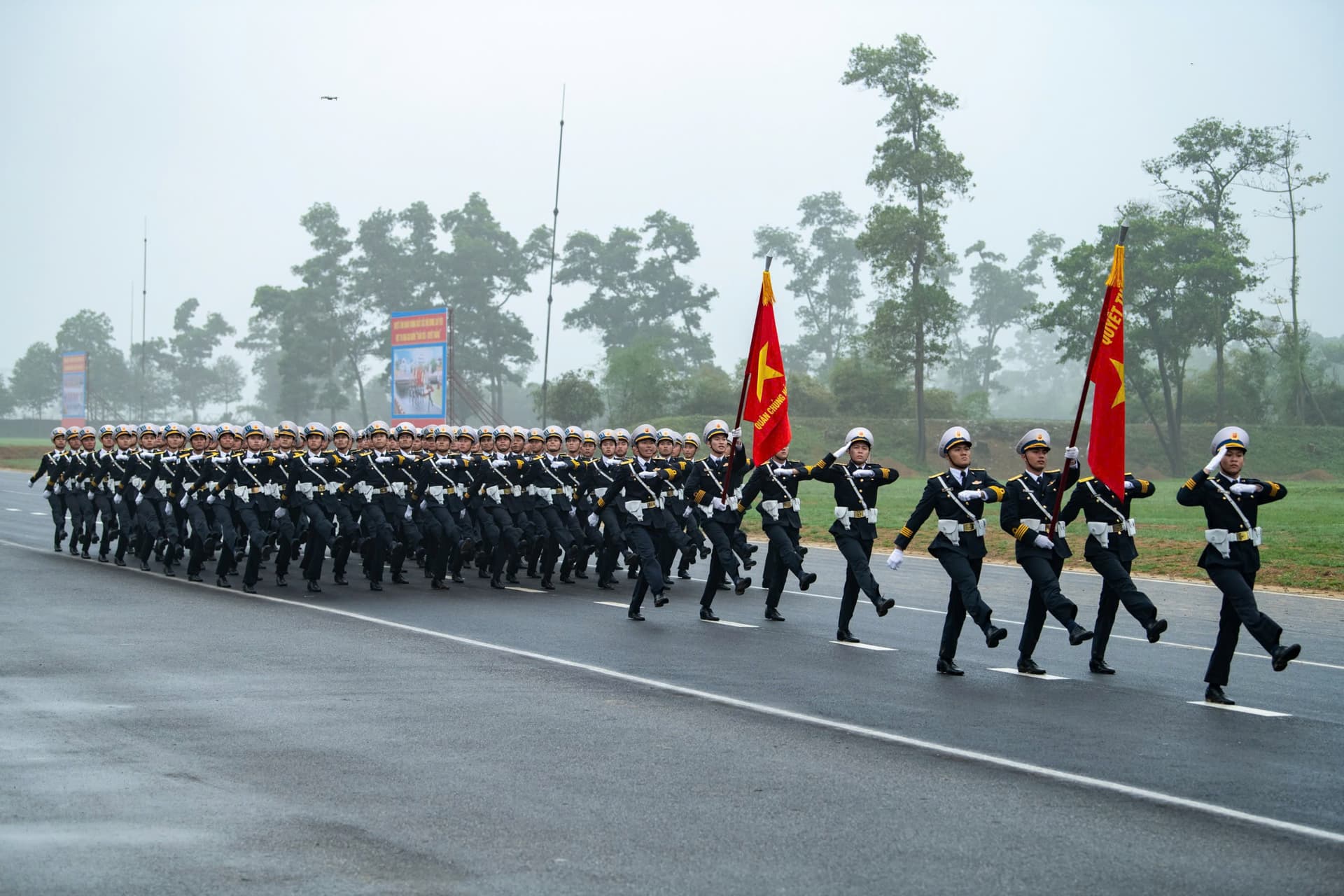 Các khối của Quân chủng Hải quân tham gia hợp luyện các lực lượng diễu binh, diễu hành