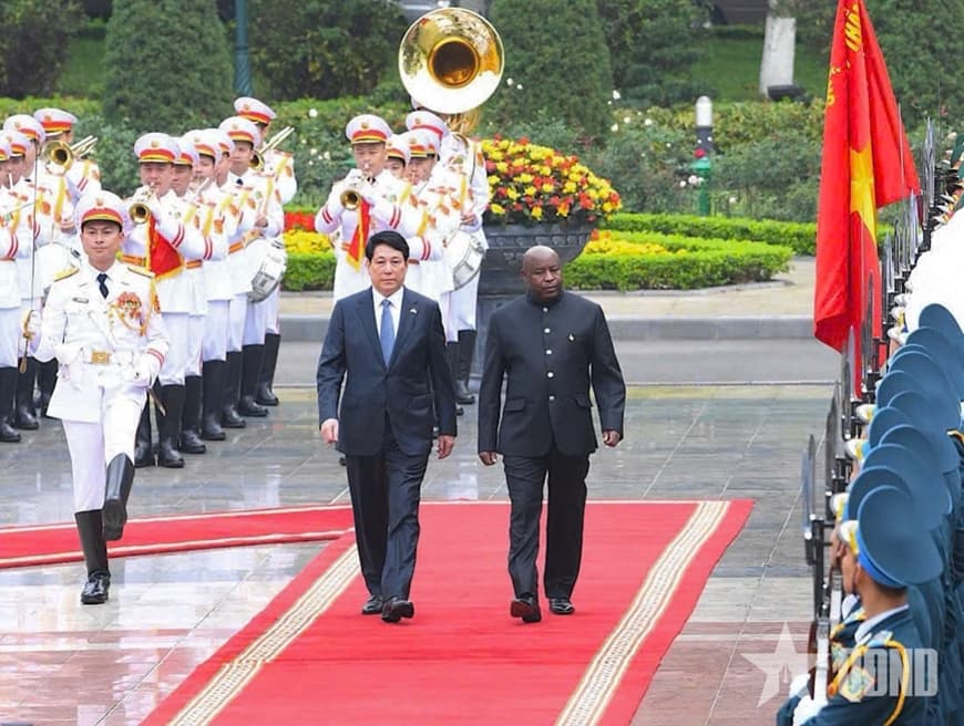 Chủ tịch nước Lương Cường chủ trì lễ đón chính thức Tổng thống Burundi