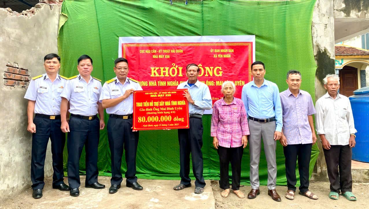 Nhà máy X56 khởi công xây dựng nhà tình nghĩa tại Ninh Bình