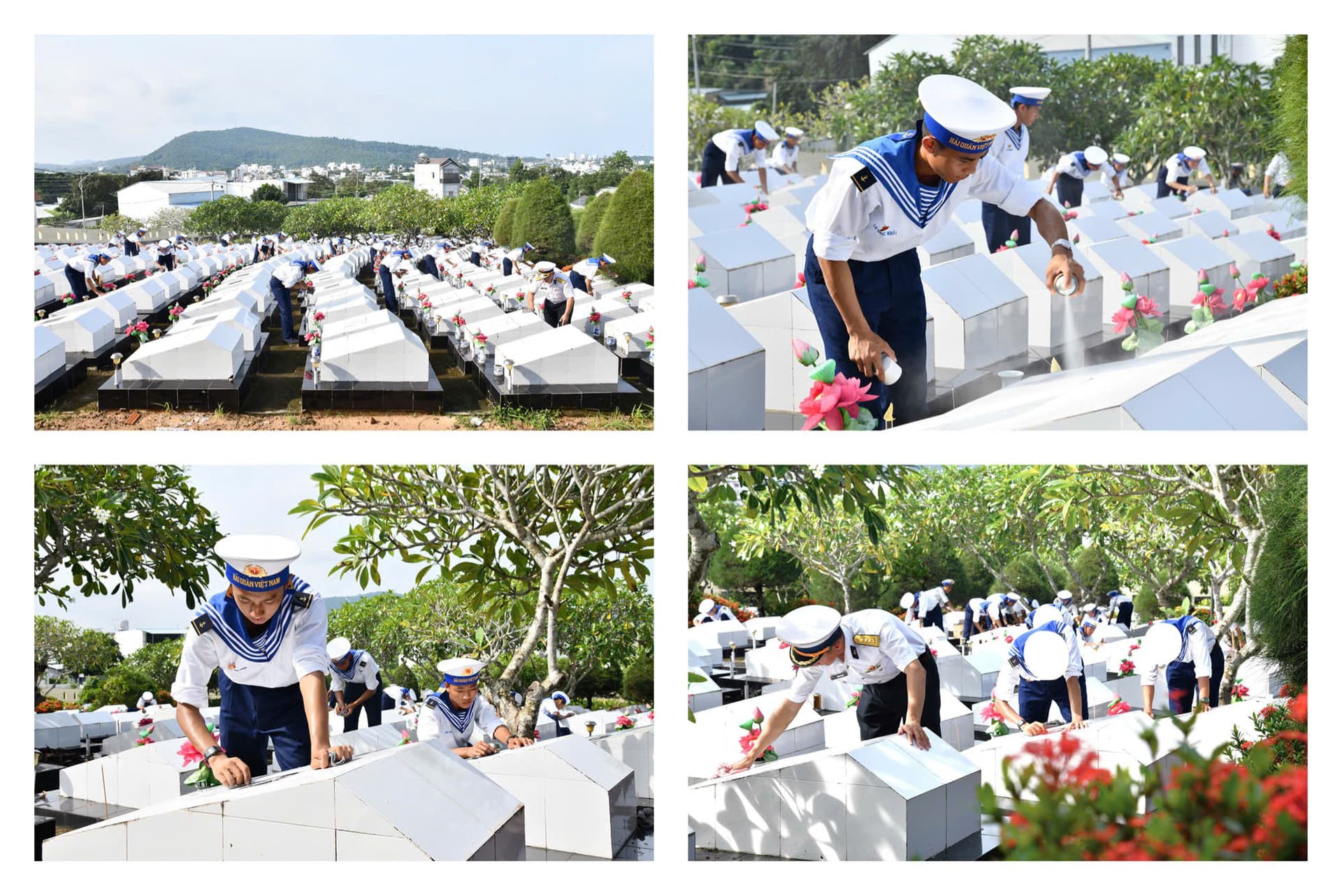 Cán bộ, chiến sĩ Vùng 5 làm đẹp nghĩa trang liệt sĩ Phú Quốc