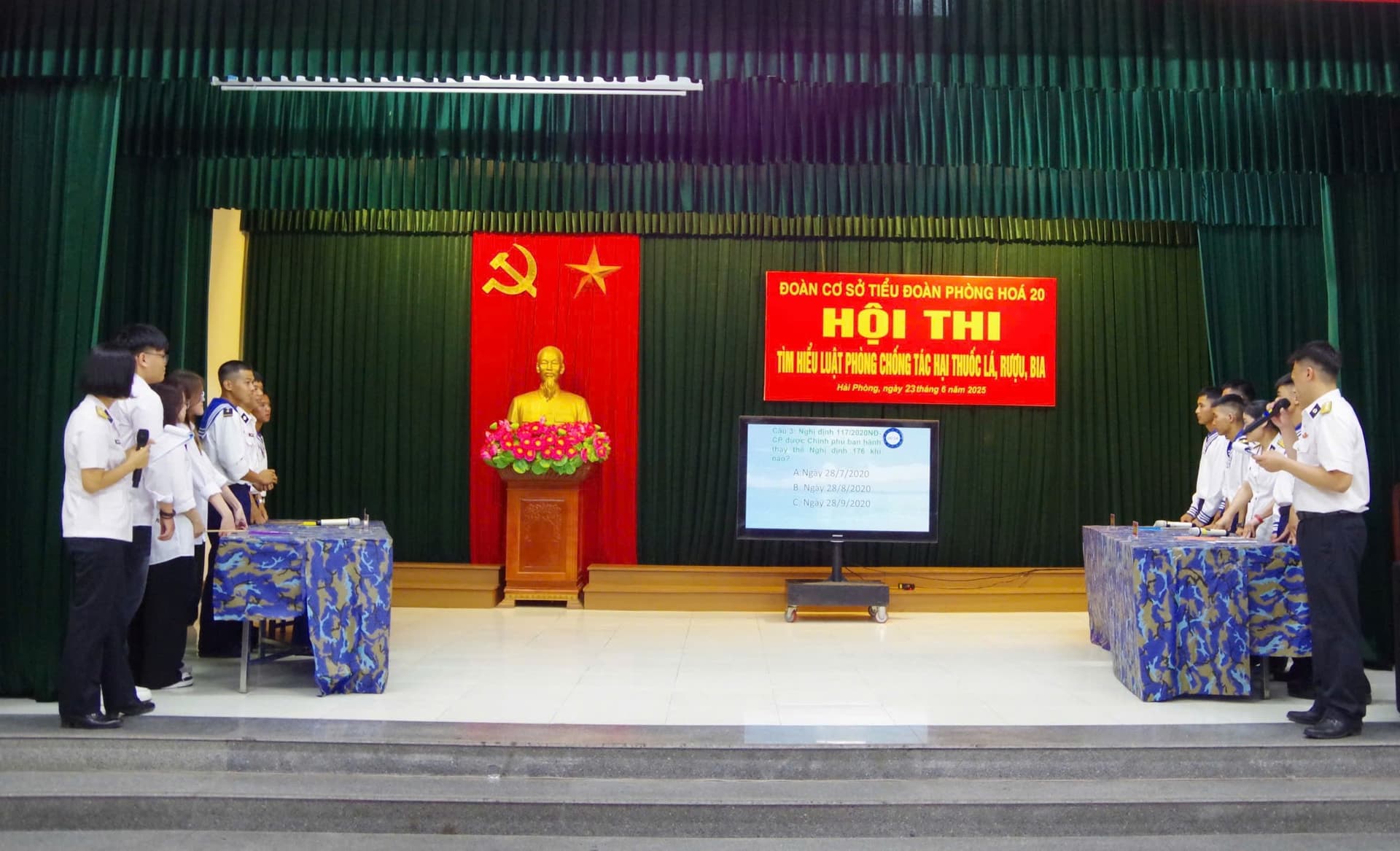 Tuổi trẻ Tiểu đoàn 20: Hội thi tìm hiểu Luật phòng, chống tác hại thuốc lá, rượu, bia