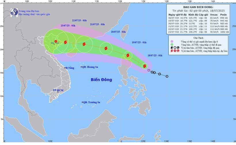 Áp thấp nhiệt đới mạnh lên thành bão số 3