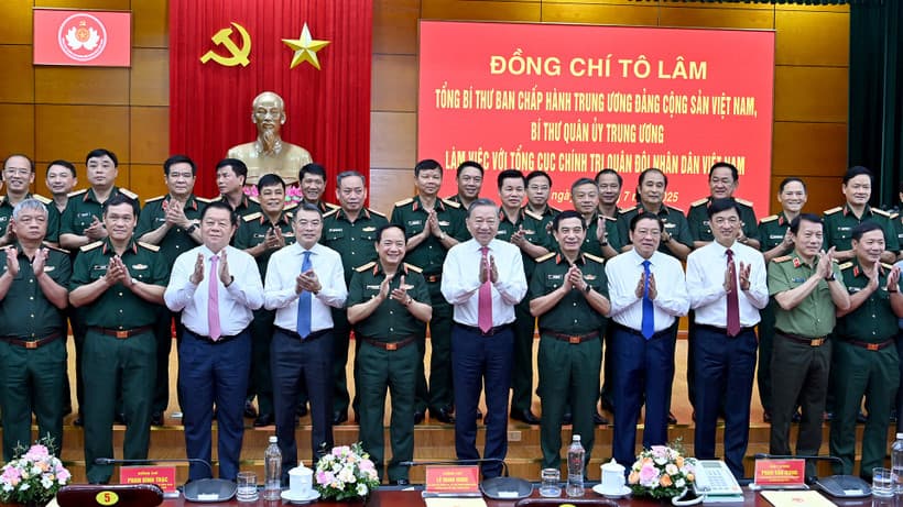 Tổng Bí thư Tô Lâm làm việc với Tổng cục Chính trị Quân đội nhân dân Việt Nam