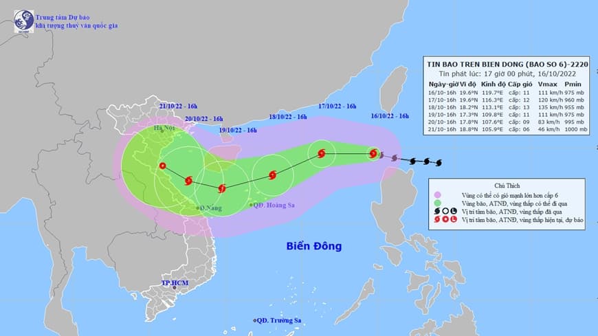Bão Nesat vào Biển Đông trở thành bão số 6 năm 2022