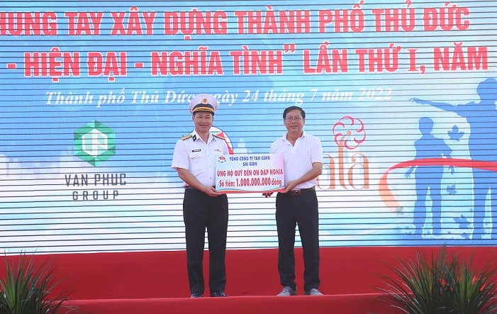 Tổng công ty Tân cảng Sài Gòn hỗ trợ quỹ đền ơn, đáp nghĩa TP. Thủ Đức 1 tỷ đồng