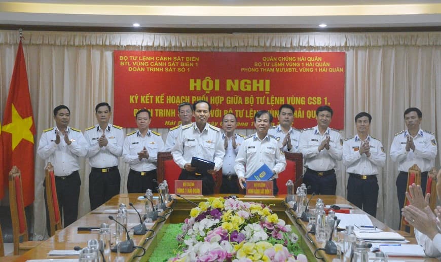 Bộ Tư lệnh Vùng 1 Hải quân và Bộ Tư lệnh Vùng Cảnh sát biển 1 ký kết kế hoạch phối hợp hoạt động