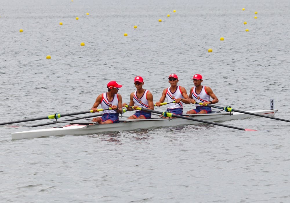 Khởi tranh vòng loại môn đua thuyền Rowing - SEA Game 31 tại Hải Phòng