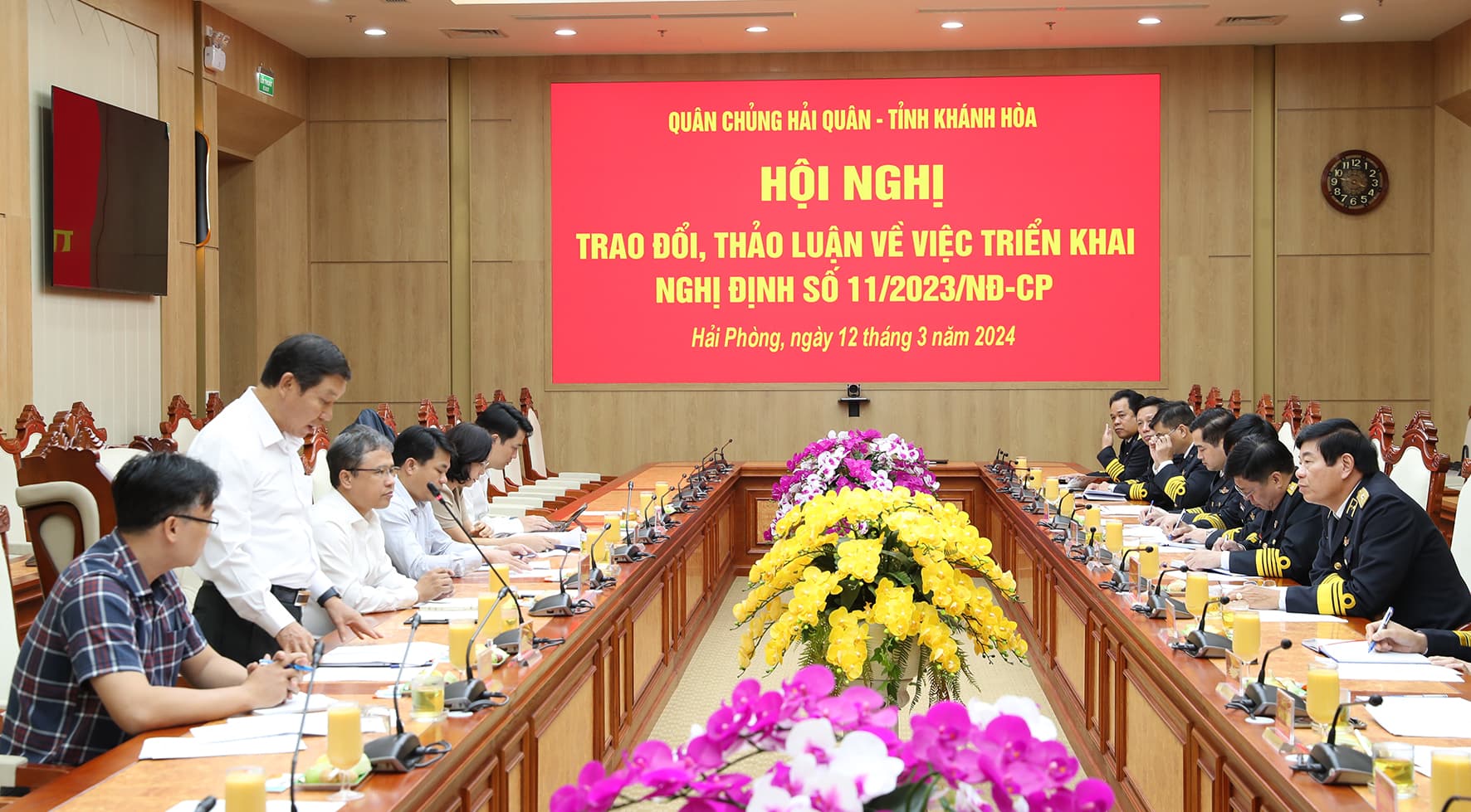 Quân chủng Hải quân - Tỉnh Khánh Hòa: Trao đổi, thảo luận về việc triển khai Nghị định số 11/2023 NĐ/CP