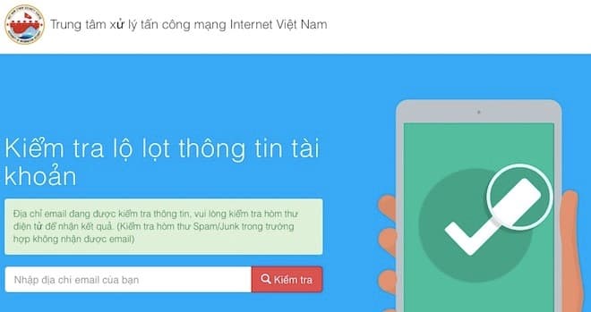 Cục An toàn thông tin ra công cụ giúp người dùng kiểm tra email bị lộ mật khẩu