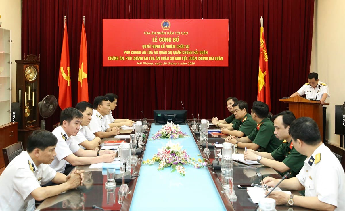 Công bố quyết định bổ nhiệm cán bộ Tòa án quân sự Quân chủng Hải quân