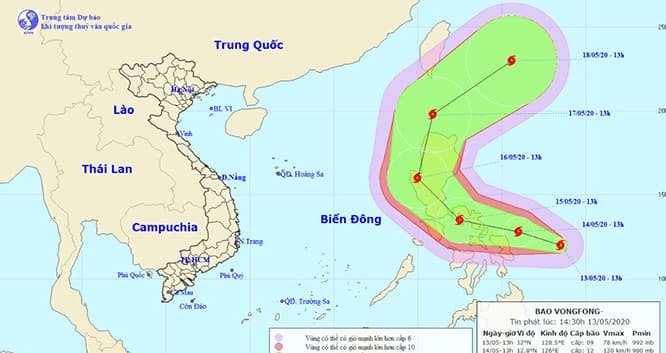 Xuất hiện bão số 1 (Vongfong) gần Biển Đông