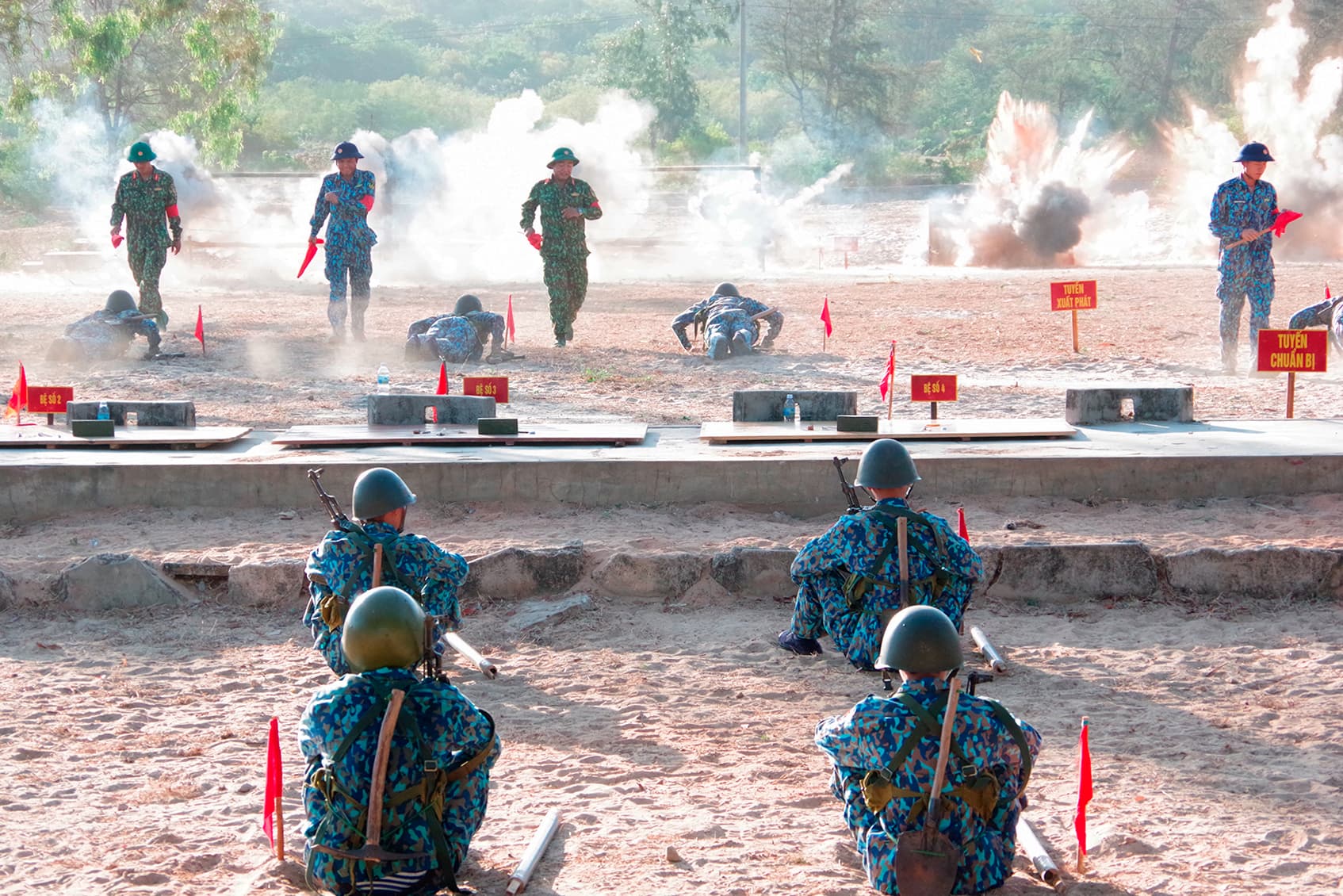Trung tâm huấn luyện Vùng 4: Kiểm tra thực hành 3 tiếng nổ của chiến sĩ mới