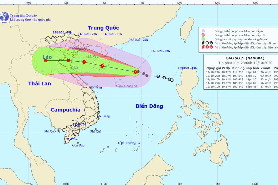 Bão số 7-Nangka tiếp tục mạnh lên, giật cấp 11