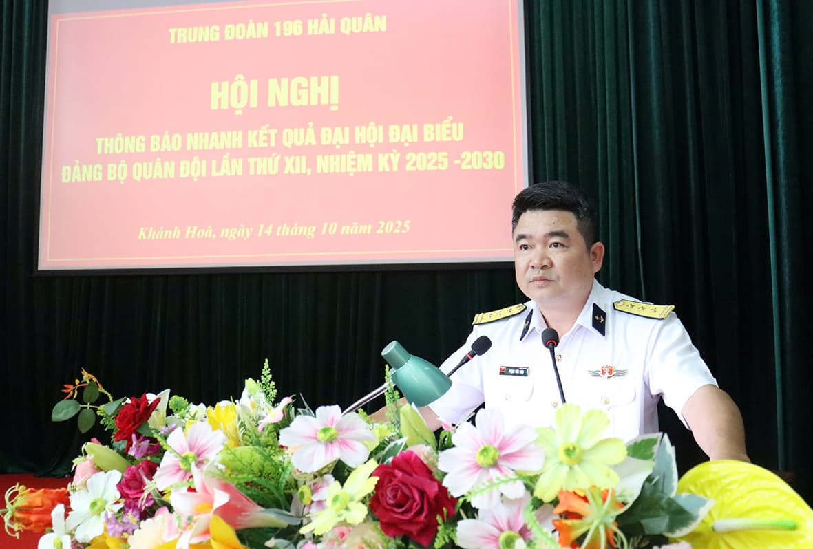 Trung đoàn 196: Thông báo kết quả Đại hội đại biểu Đảng bộ Quân đội lần thứ XII